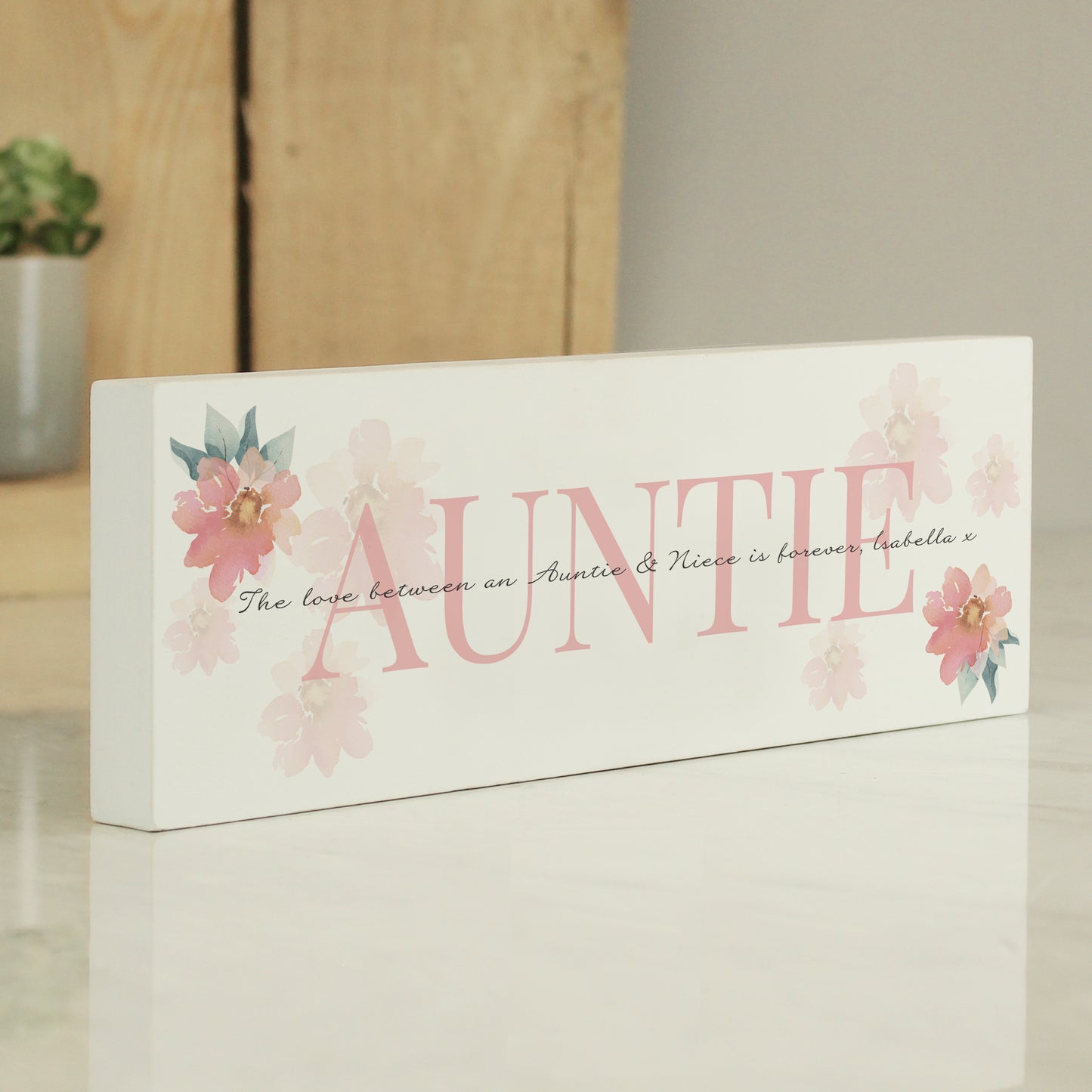 Personalised Floral Sentimental Wooden Mantel Decoration - image 4