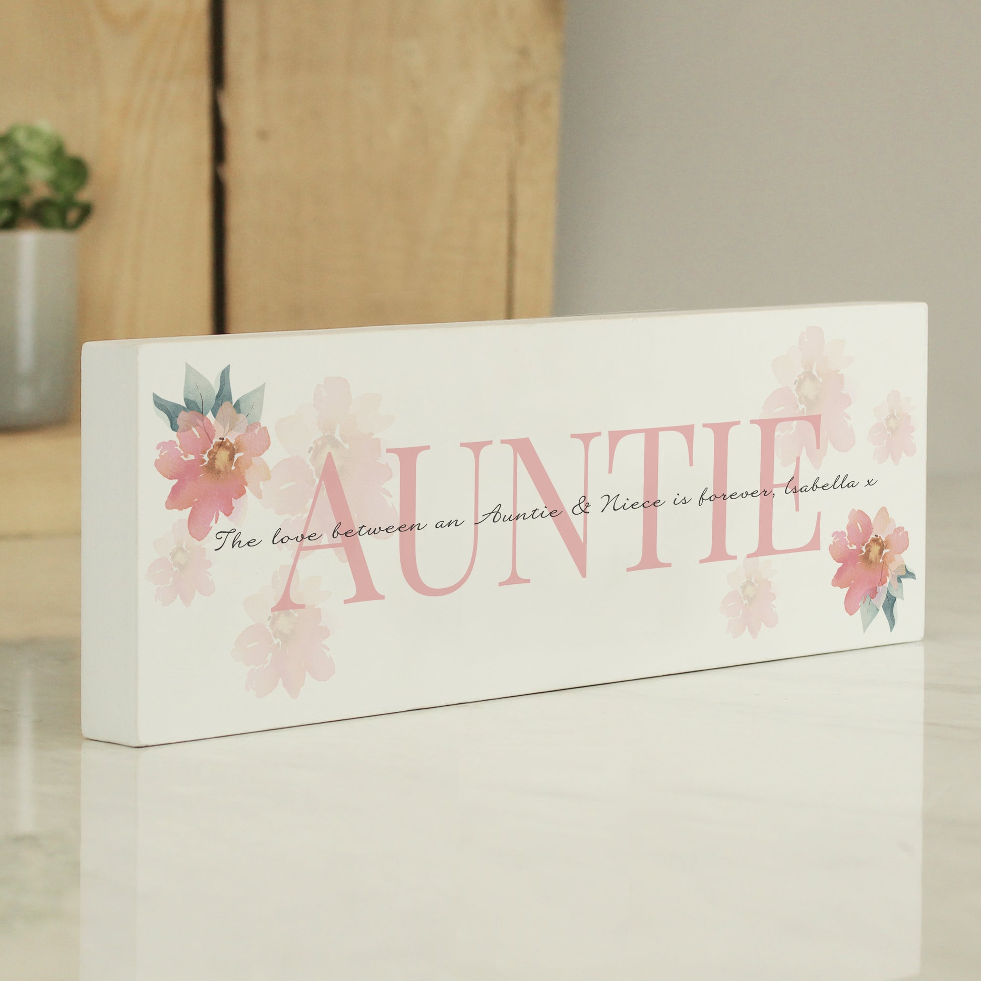 Personalised Floral Sentimental Wooden Mantel Decoration - image 4