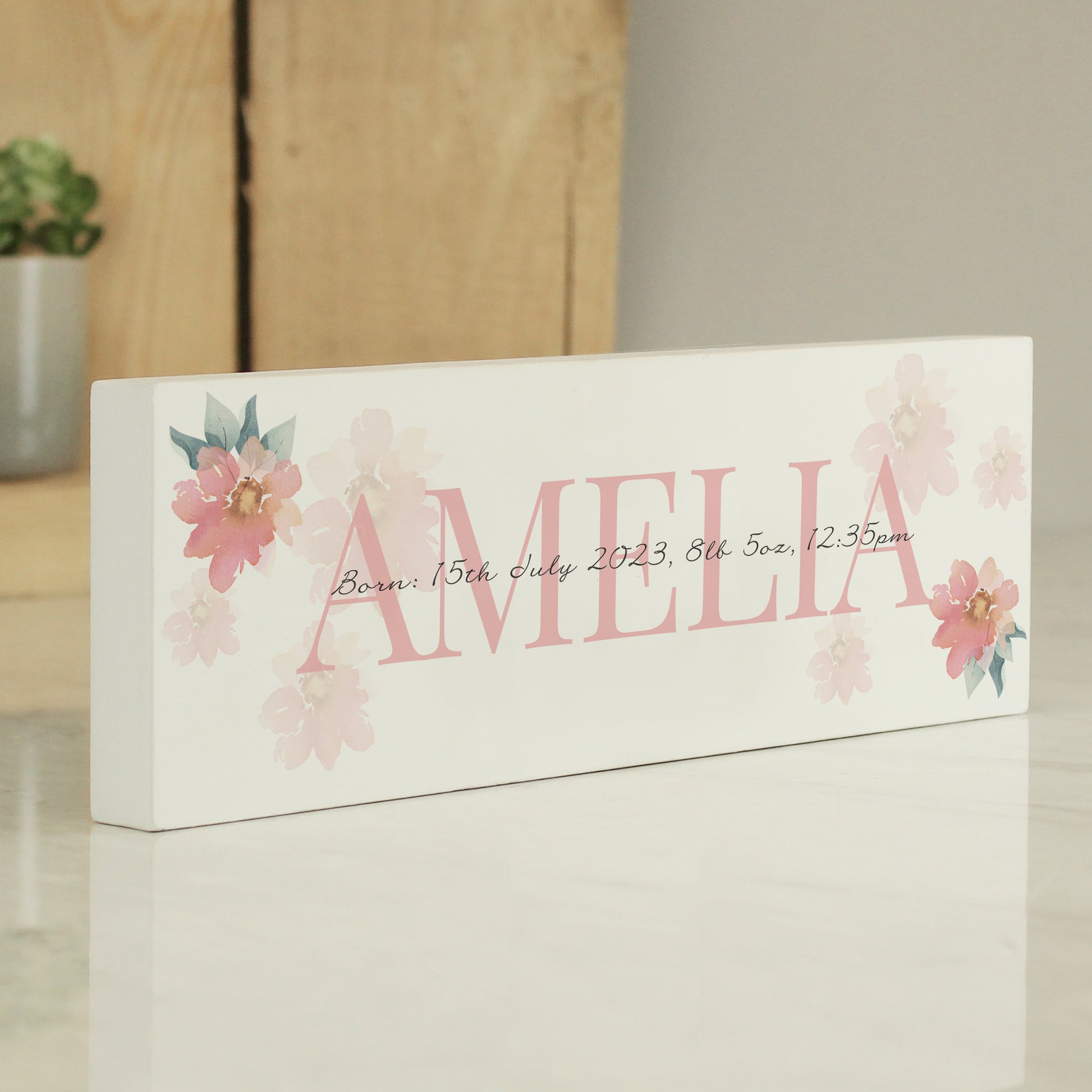 Personalised Floral Sentimental Wooden Mantel Decoration - image 8