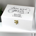 Personalised Baby To The Moon and Back White Wooden Keepsake Box from Heartfelt Gifts