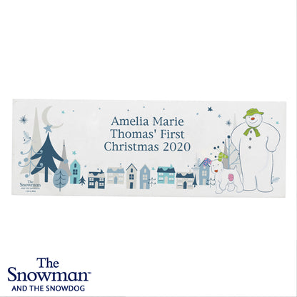 Personalised The Snowman and the Snowdog Wooden Mantel Decoration - image 5