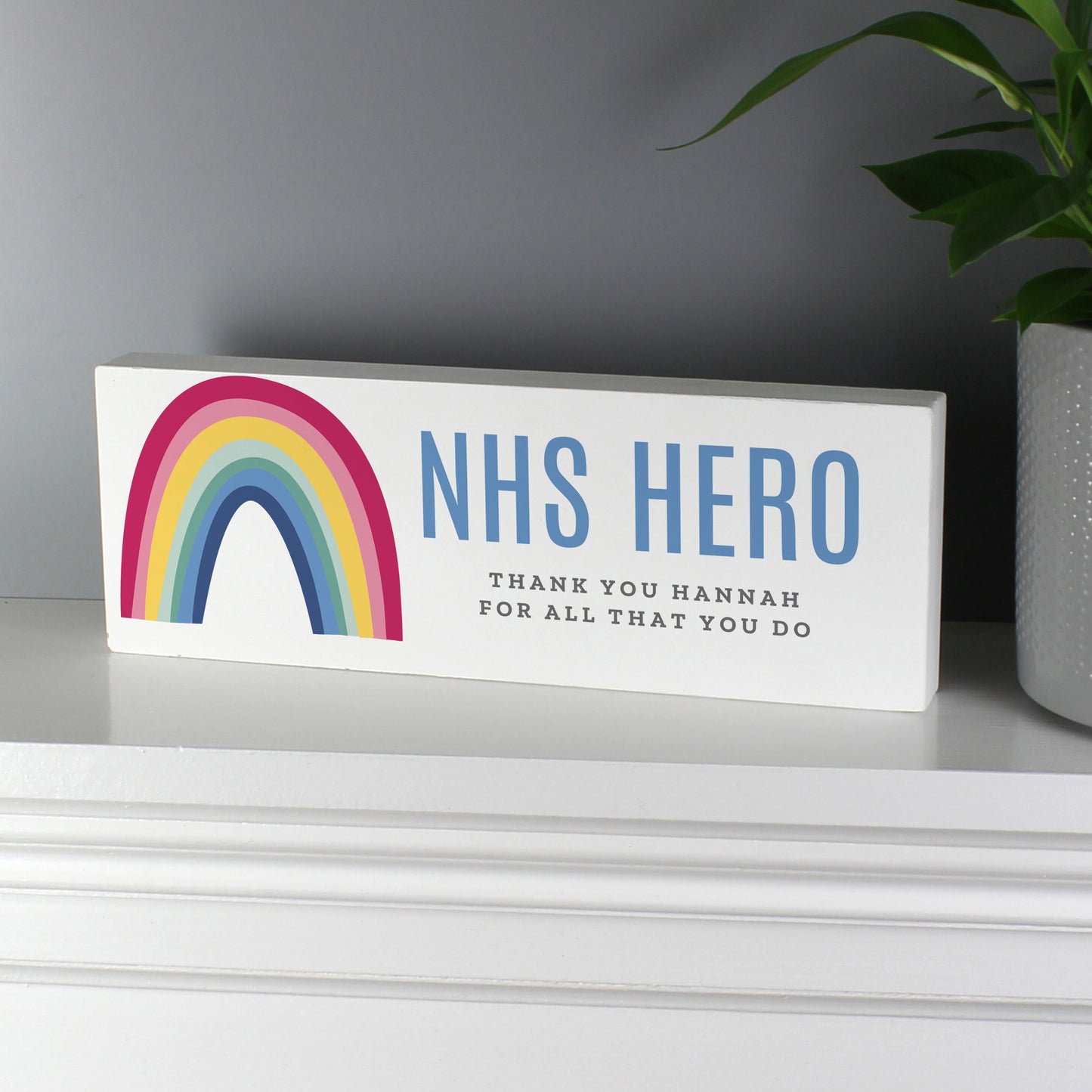 Personalised Rainbow Wooden Mantel Decoration - image 3