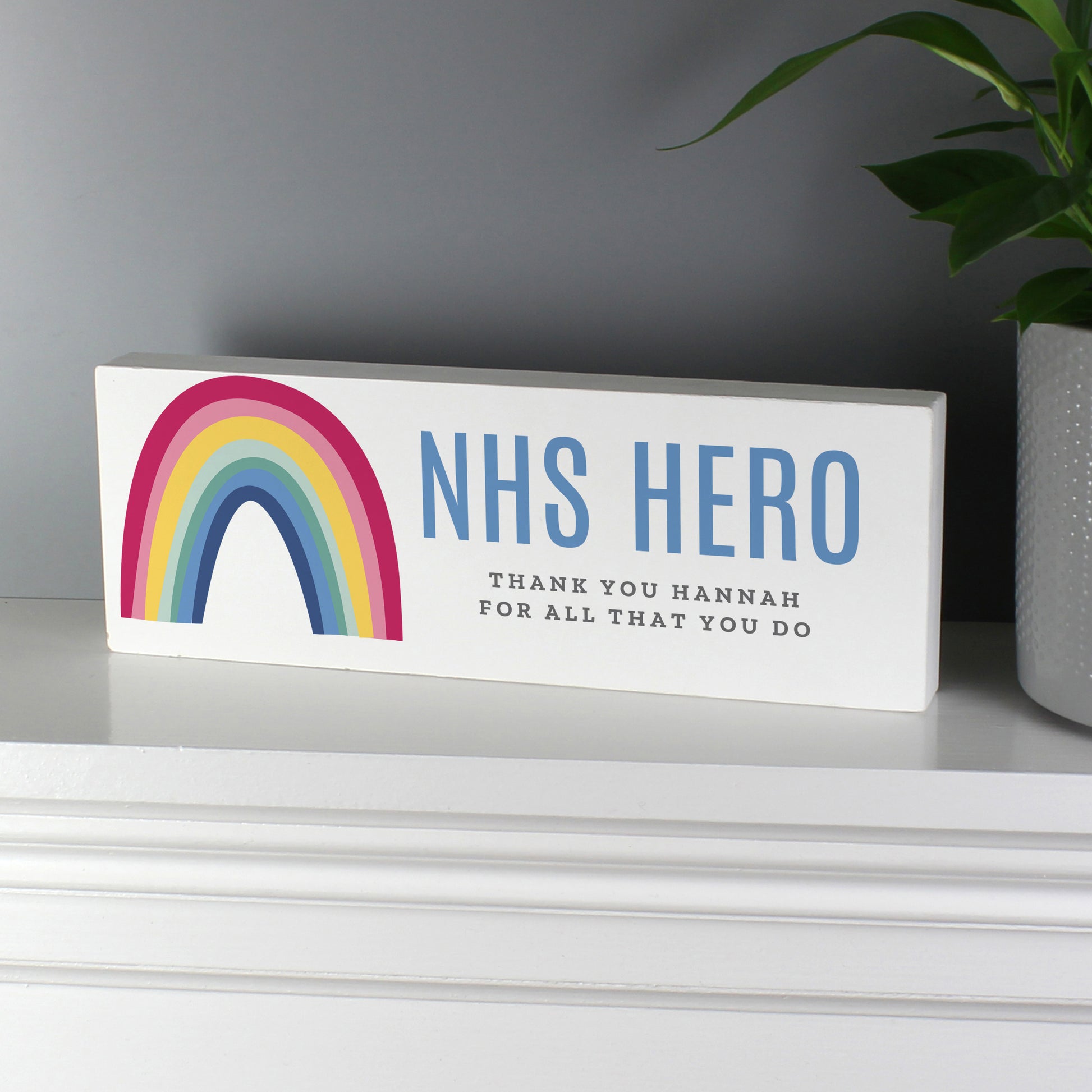 Personalised Rainbow Wooden Mantel Decoration - image 3