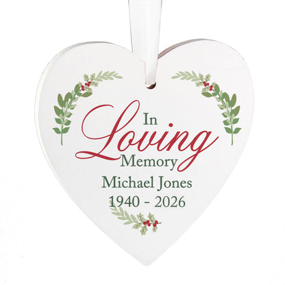 Personalised In Loving Memory Wooden Heart Decoration - image 4