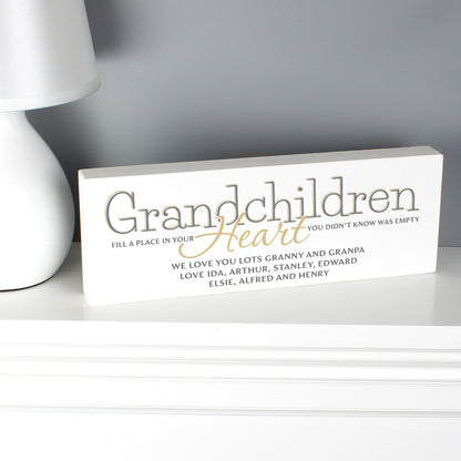 Personalised Grandchildren Wooden Mantel Decoration from Heartfelt Gifts