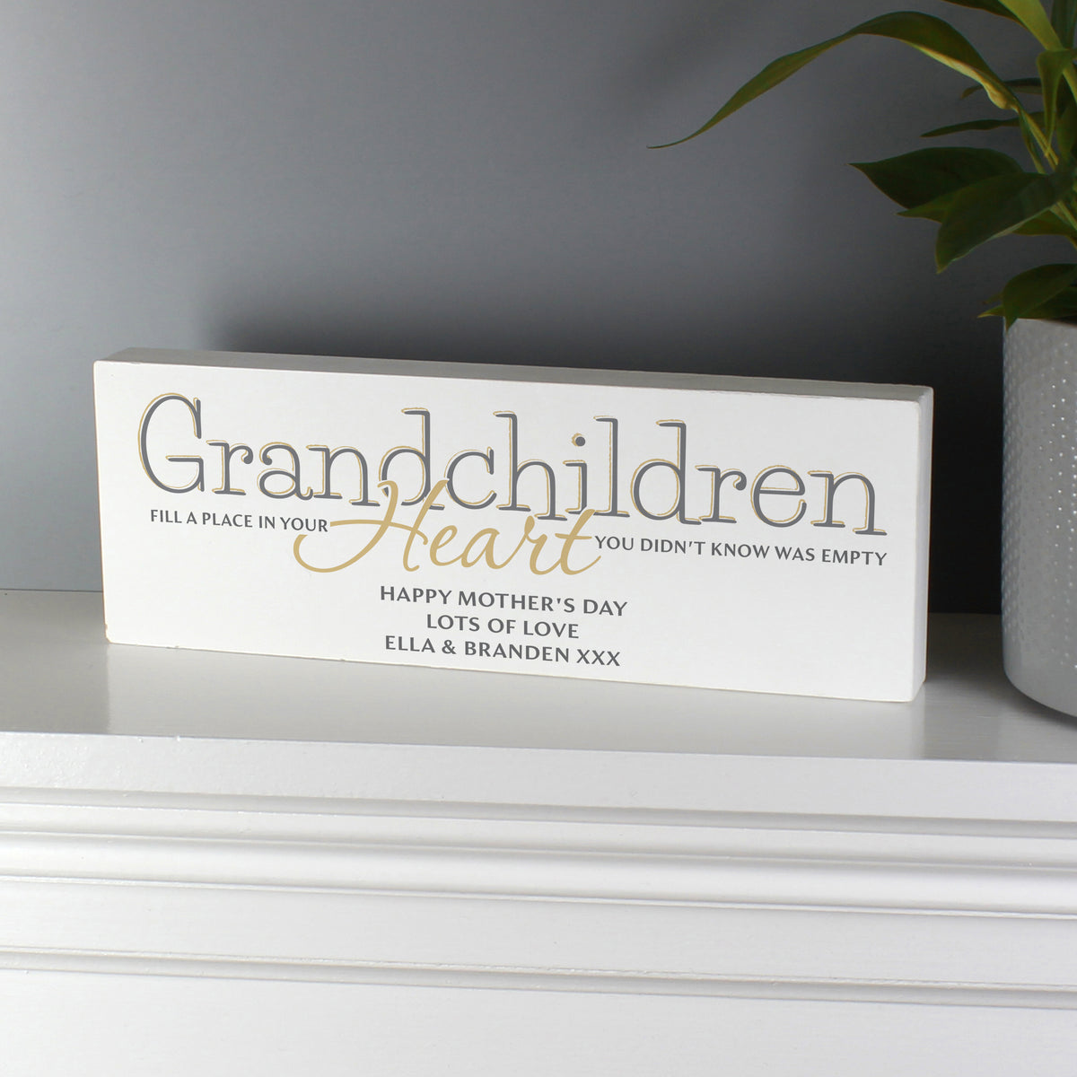 Personalised Grandchildren Wooden Mantel Decoration - image 3