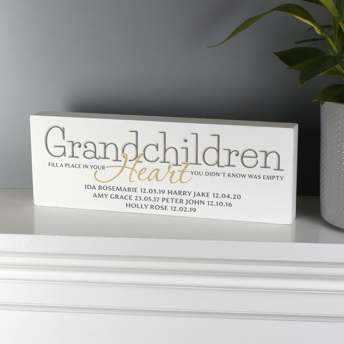Personalised Grandchildren Wooden Mantel Decoration - image 4
