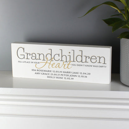 Personalised Grandchildren Wooden Mantel Decoration - image 4