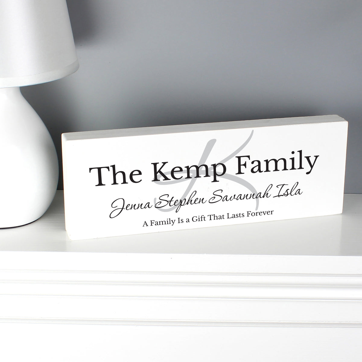 Personalised Family Wooden Mantel Decoration from Heartfelt Gifts