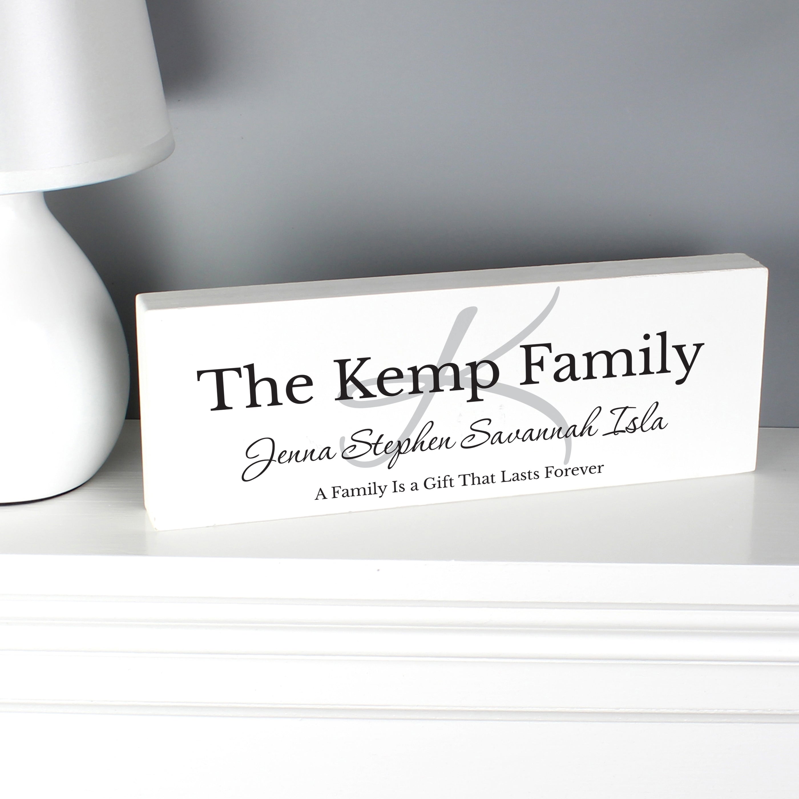 Personalised Family Wooden Mantel Decoration from Heartfelt Gifts
