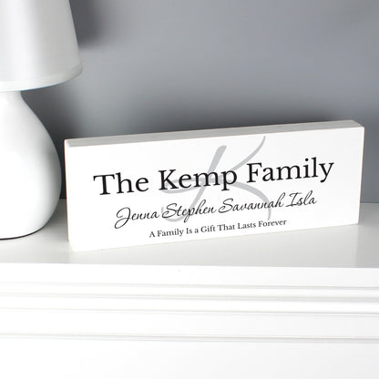 Personalised Family Wooden Mantel Decoration from Heartfelt Gifts