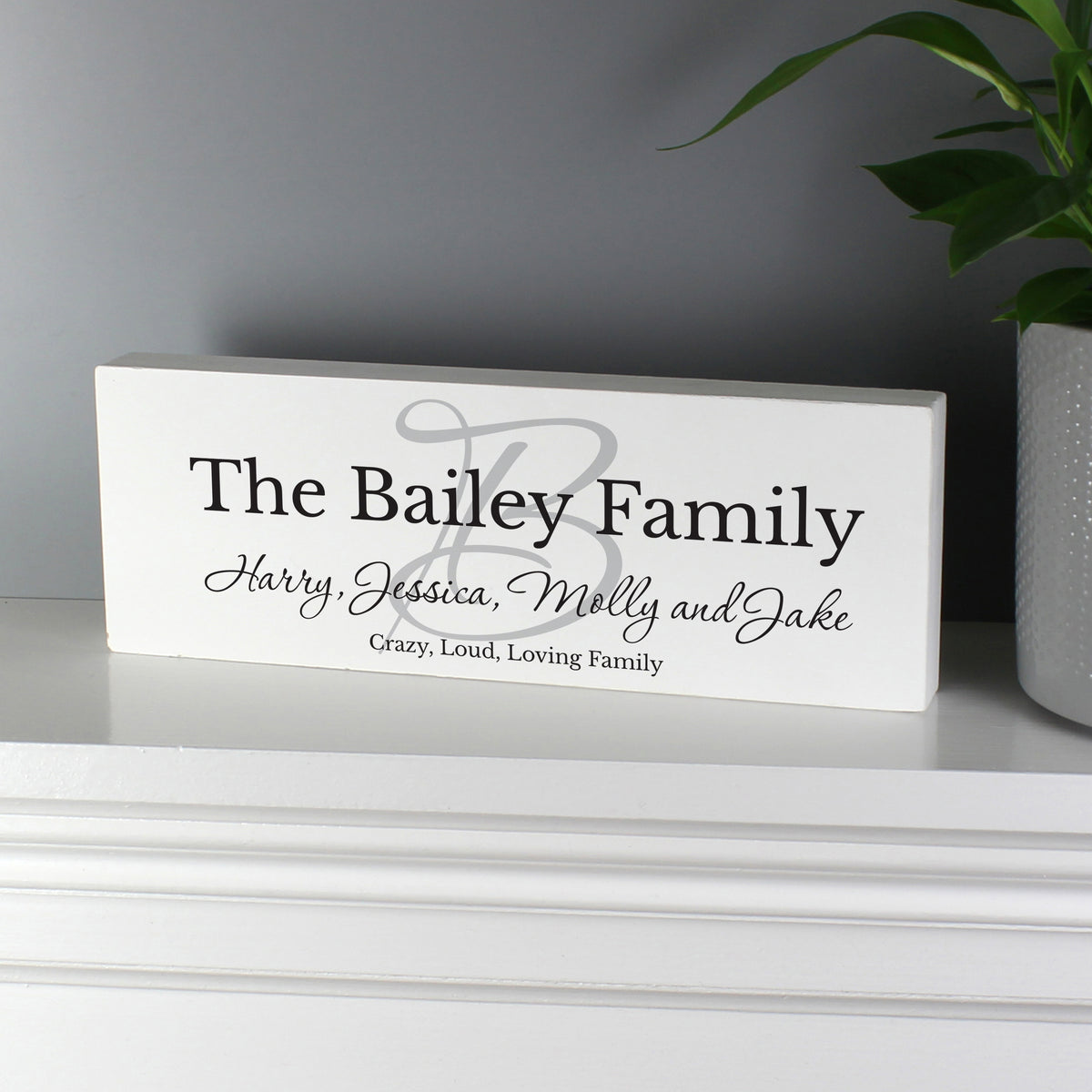 Personalised Family Wooden Mantel Decoration - image 3