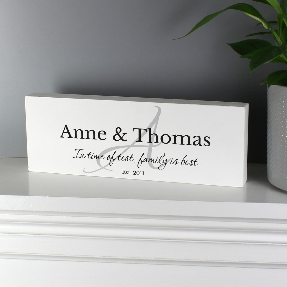 Personalised Family Wooden Mantel Decoration - image 5