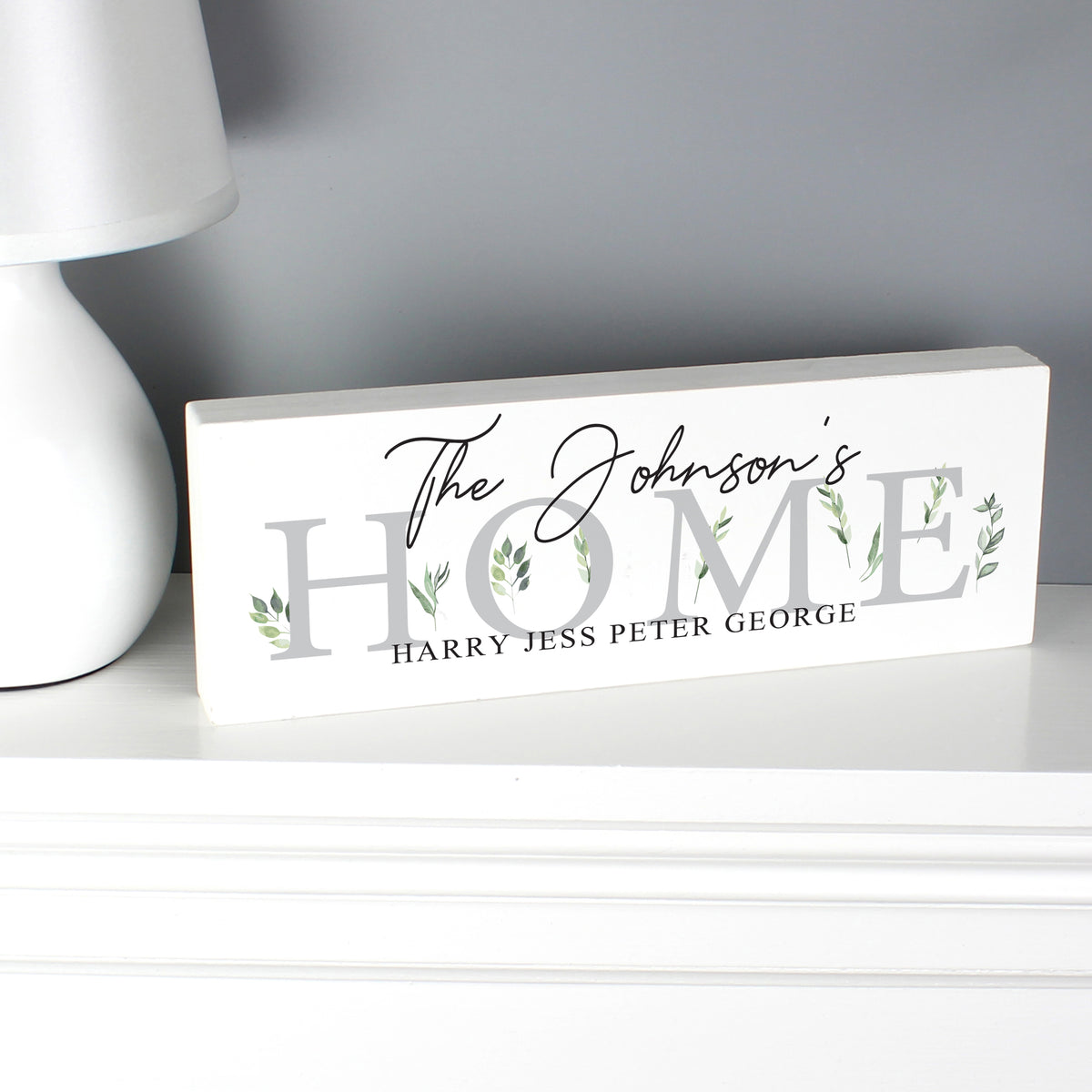 Personalised Botanical Wooden Mantel Decoration - image 3