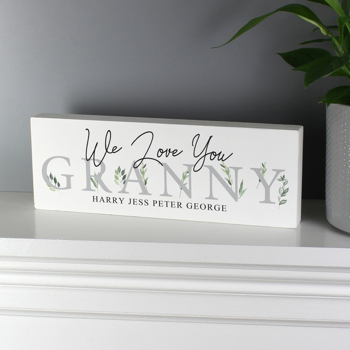 Personalised Botanical Wooden Mantel Decoration - image 6