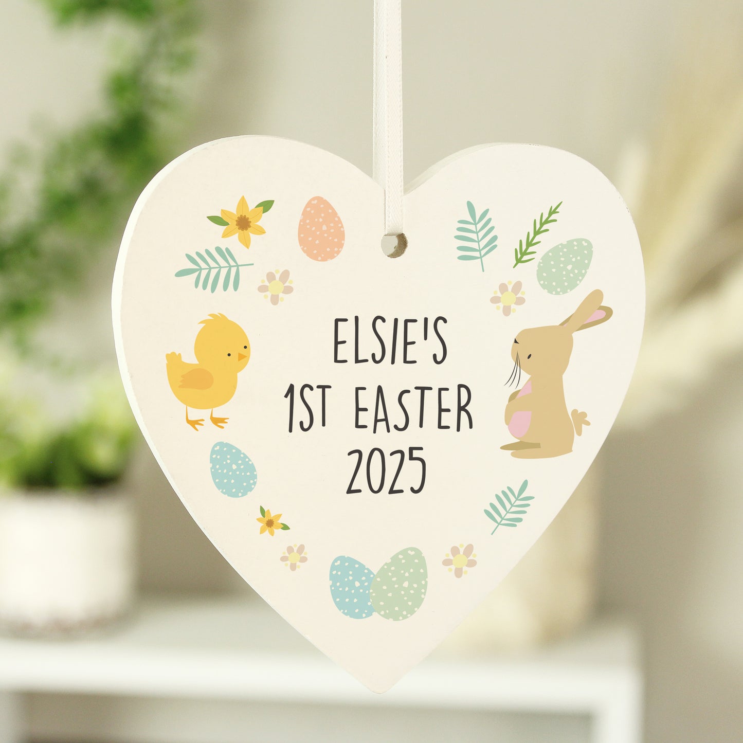 Personalised First Easter Heart Tree Decoration from Heartfelt Gifts