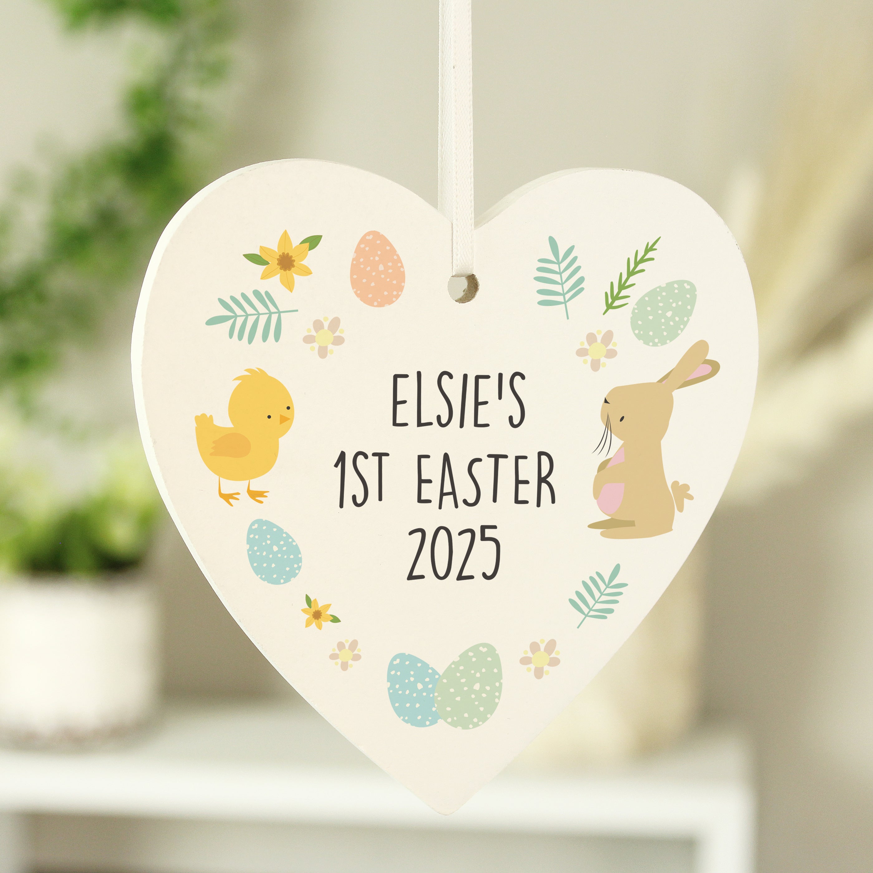Personalised First Easter Heart Tree Decoration from Heartfelt Gifts