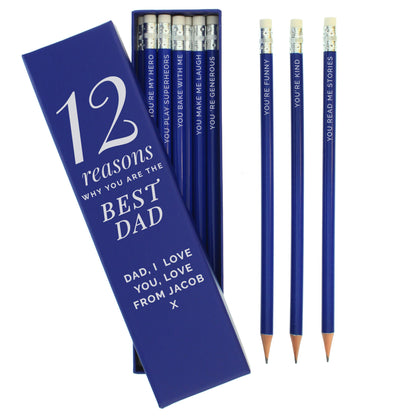 Personalised 12 Reasons Box and 12 Blue HB Pencils - image 2