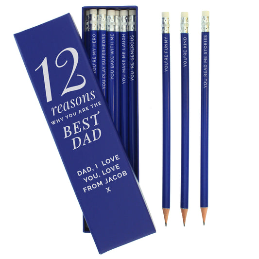 Personalised 12 Reasons Box and 12 Blue HB Pencils - image 2