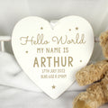 Personalised Hello World Large Wooden Heart Decoration from Heartfelt Gifts