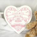 Personalised Pink Papercut Style Large Wooden Heart from Heartfelt Gifts