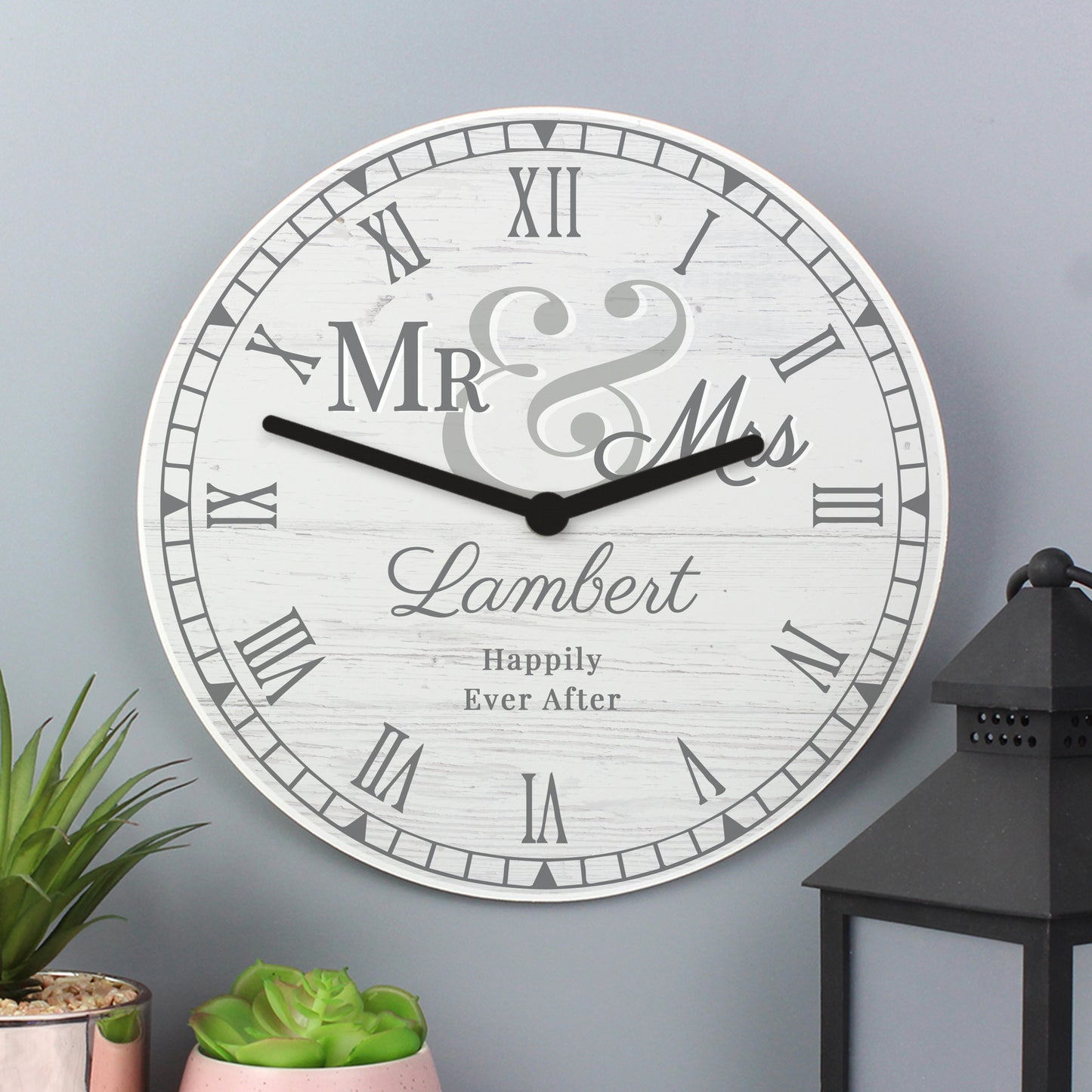 Personalised Mr & Mrs Wooden Clock - image 2