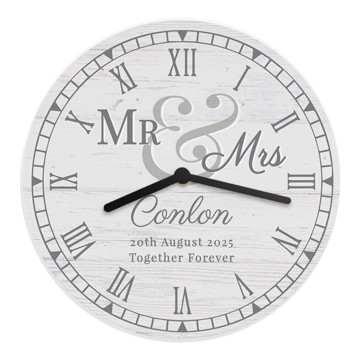 Personalised Mr & Mrs Wooden Clock - image 5