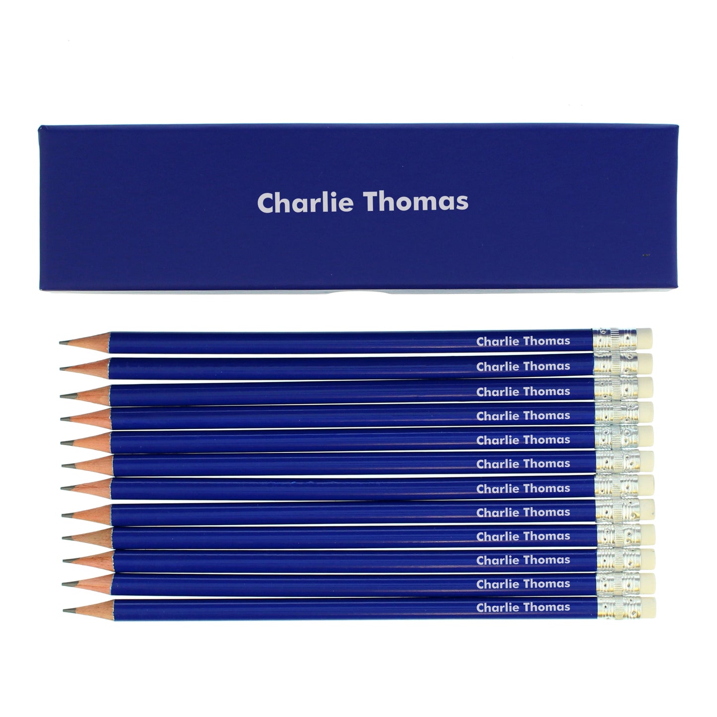 Personalised Name Only Box and 12 Blue HB Pencils - image 4