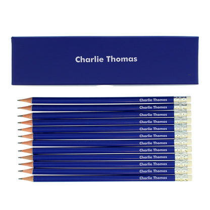 Personalised Name Only Box and 12 Blue HB Pencils - image 4