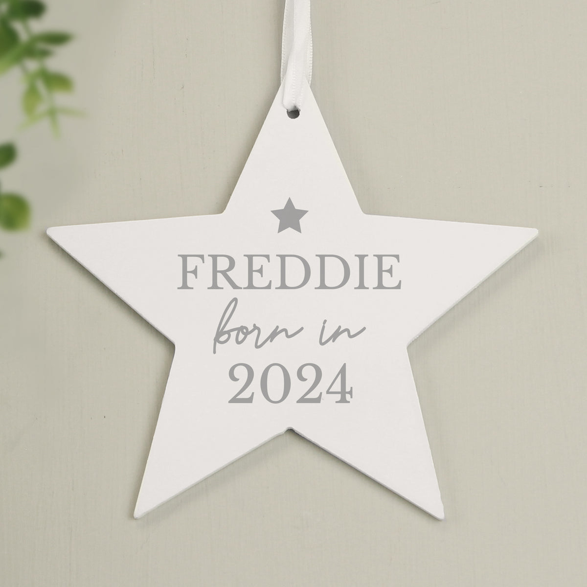 Personalised Born In Wooden Star Decoration from Heartfelt Gifts
