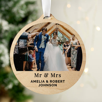 Personalised Photo Upload Round Wooden Decoration - image 7