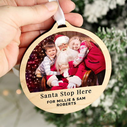 Personalised Photo Upload Round Wooden Decoration - image 9