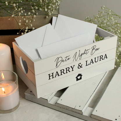 Personalised Home White Wooden Crate from Heartfelt Gifts