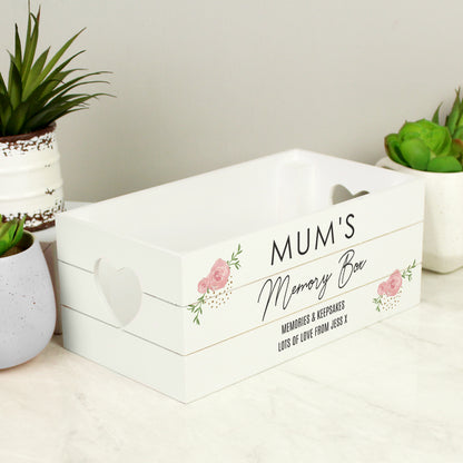 Personalised Abstract Rose White Wooden Crate - image 3