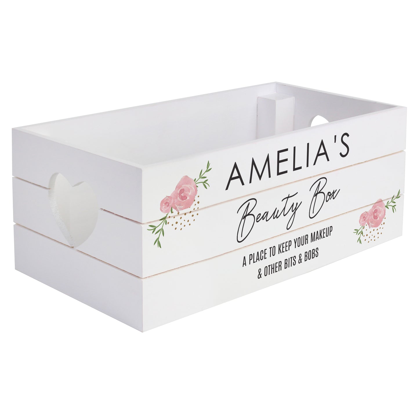 Personalised Abstract Rose White Wooden Crate - image 5