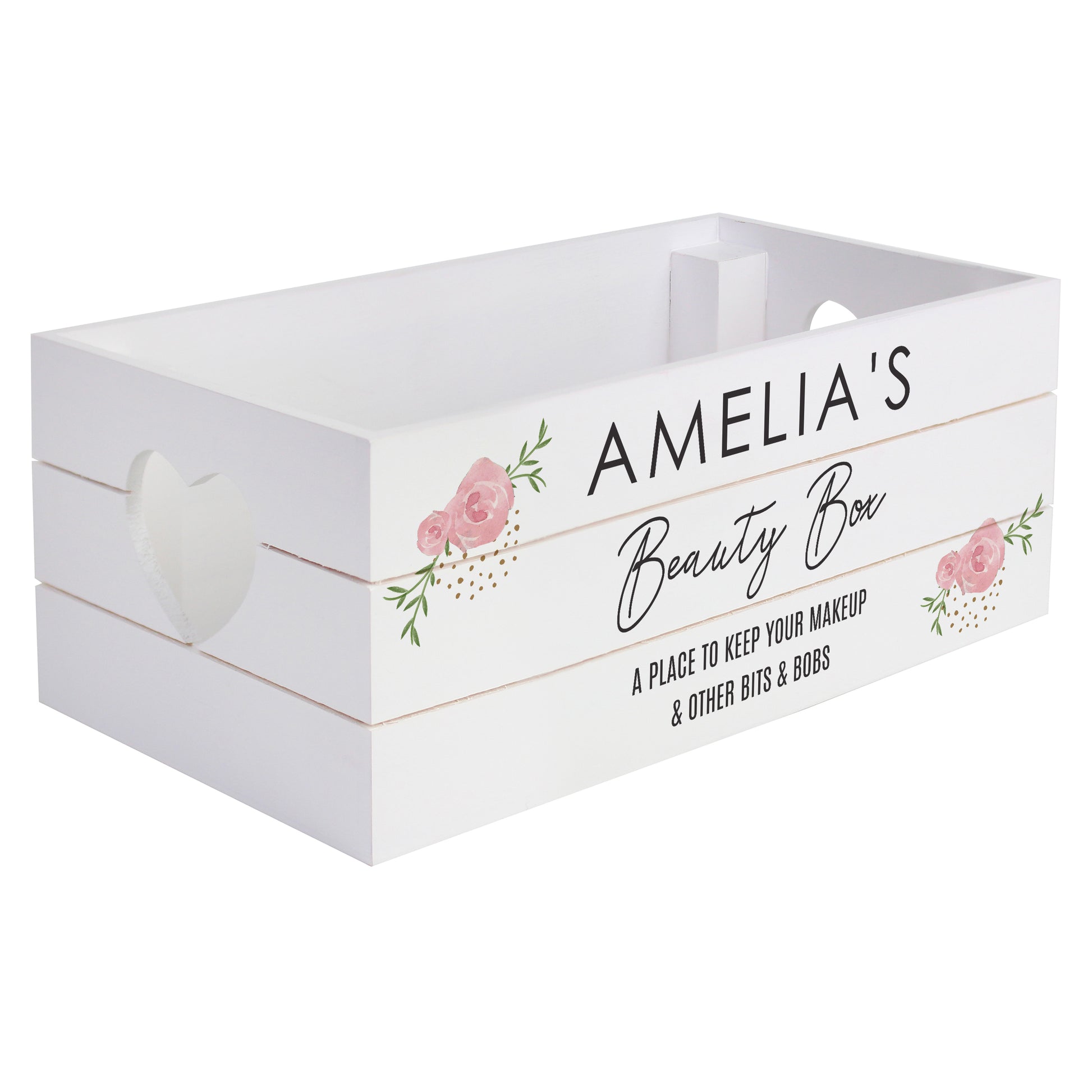 Personalised Abstract Rose White Wooden Crate - image 5