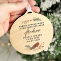 Personalised Robin Memorial Round Wooden Decoration from Heartfelt Gifts