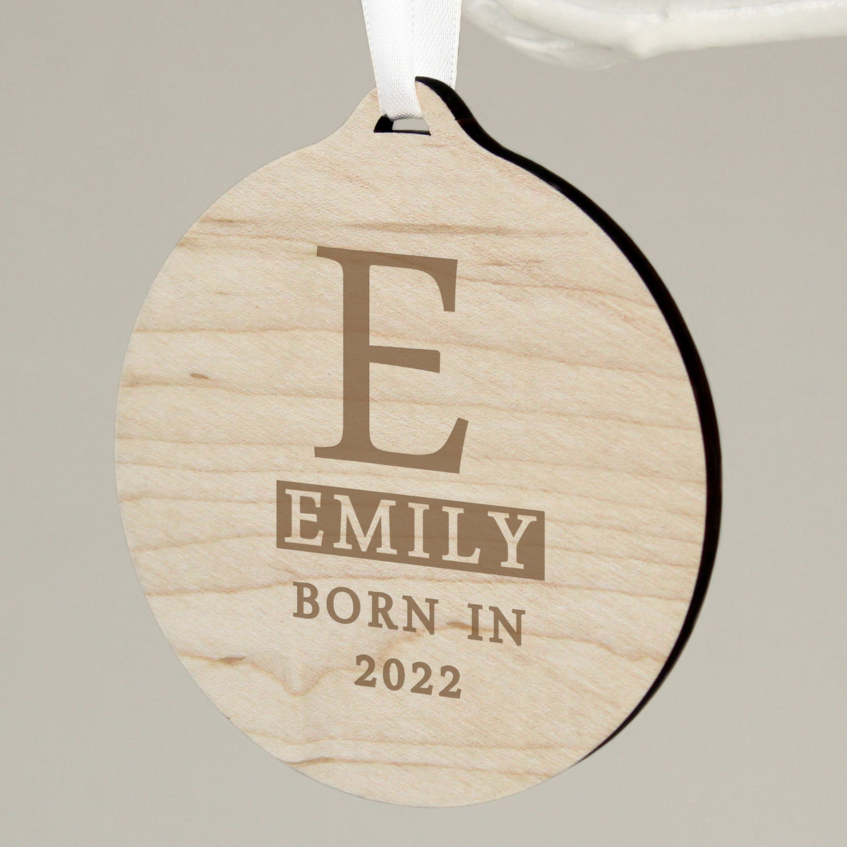 Personalised Initial Round Wooden Decoration - image 3