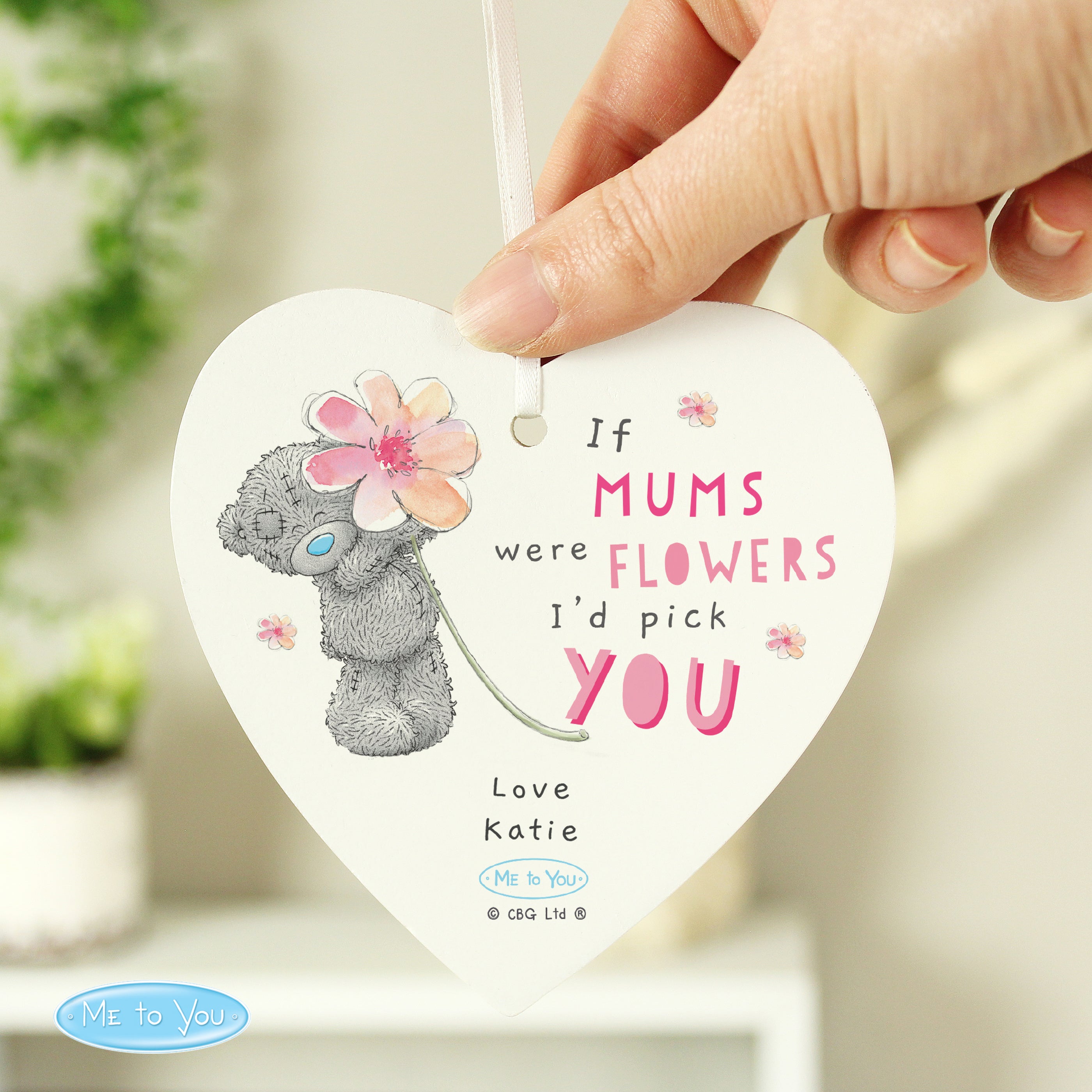 Personalised Me To You If... Were Flowers Wooden Heart Decoration from Heartfelt Gifts