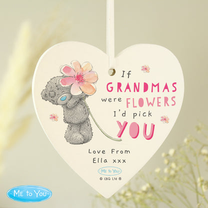 Personalised Me To You If... Were Flowers Wooden Heart Decoration - image 3