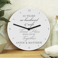 Personalised Anniversary Wooden Clock from Heartfelt Gifts