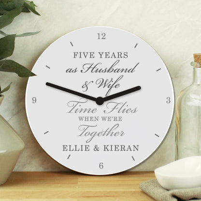 Personalised Anniversary Wooden Clock - image 3