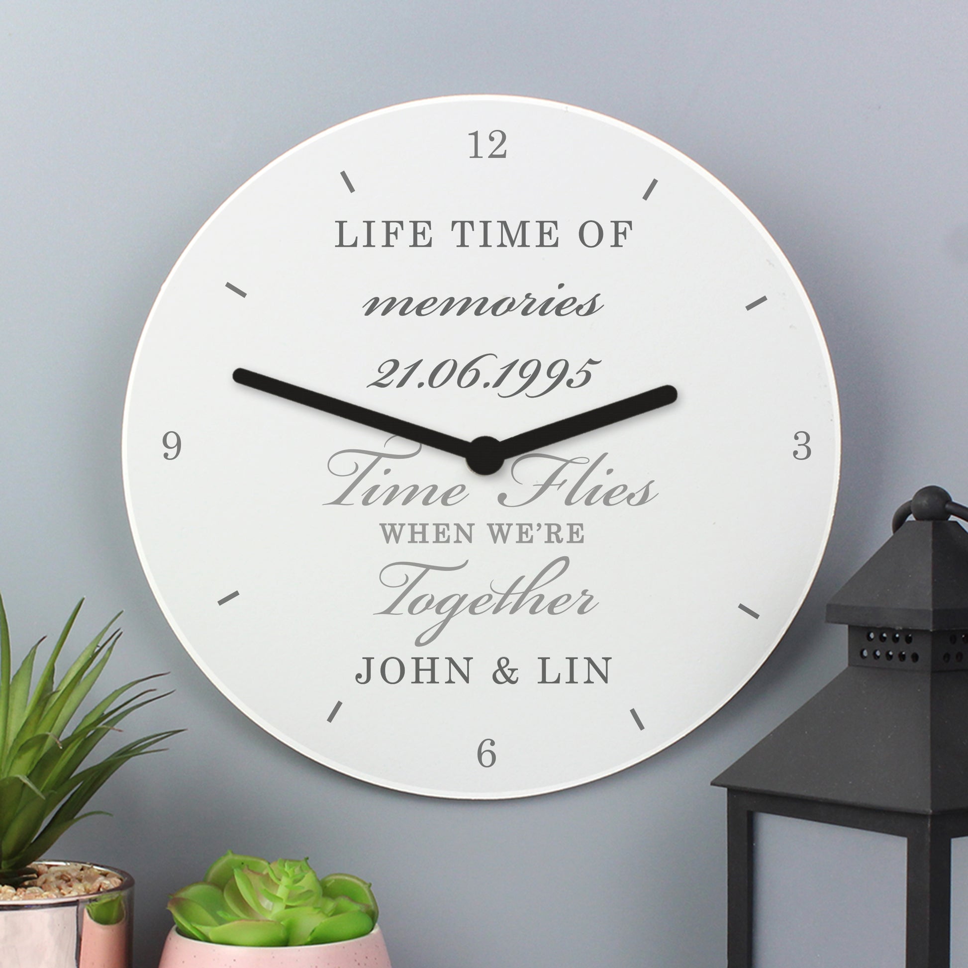 Personalised Anniversary Wooden Clock - image 4
