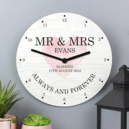 Personalised Couples Wooden Clock - image 2