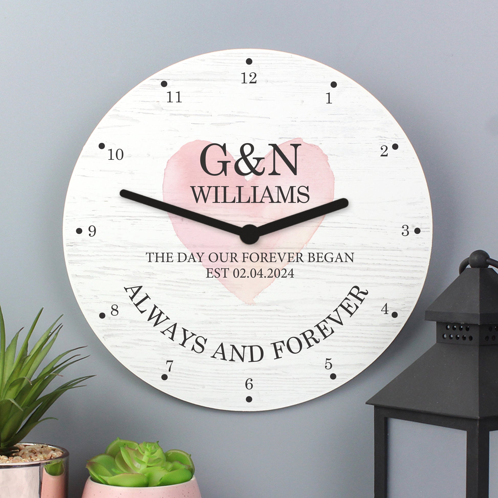 Personalised Couples Wooden Clock - image 4