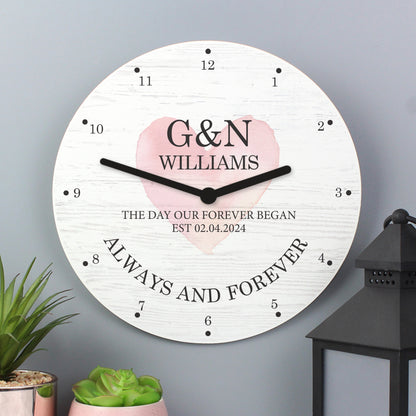 Personalised Couples Wooden Clock - image 4
