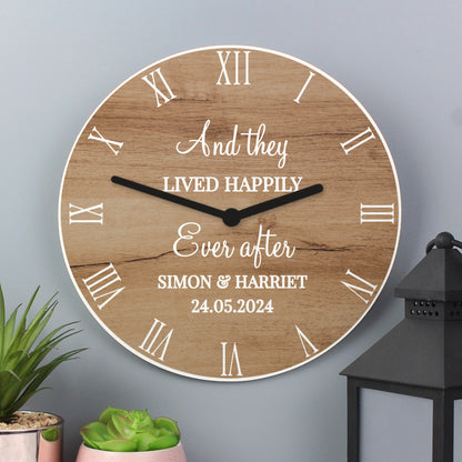 Personalised Free Text Wood Effect Clock - image 4