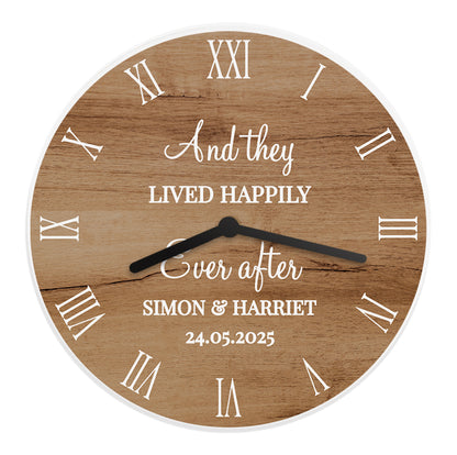 Personalised Free Text Wood Effect Clock - image 5