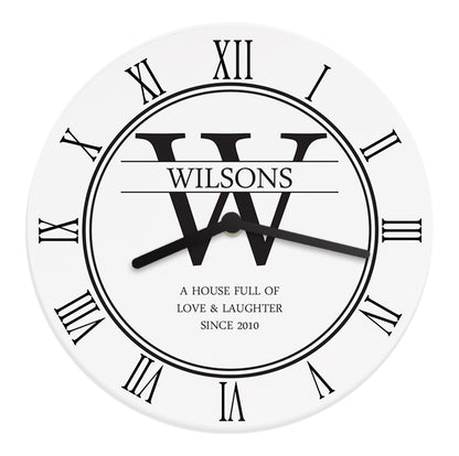 Personalised Family Name & Initial Wooden Clock - image 5