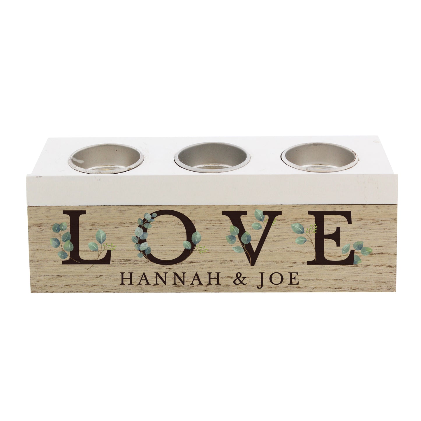 Personalised Botanical Triple Tea Light Box - image 5